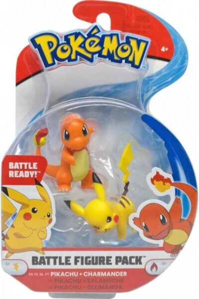 Charmander och Pikachu figurer