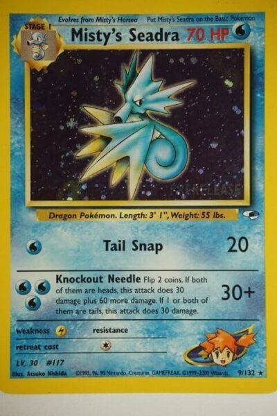 Misty's Seadra 9/132 Holo Sällsynt Pre-Release