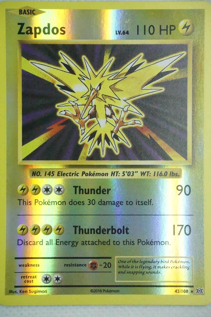 Zapdos 42/108 Rare Reverse Holo