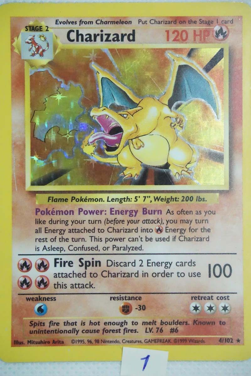 Charizard basset 4/102 använd 1