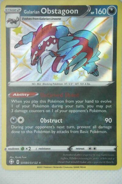 Galarian Obstagoon SV80 / SV122 Shiny Rare