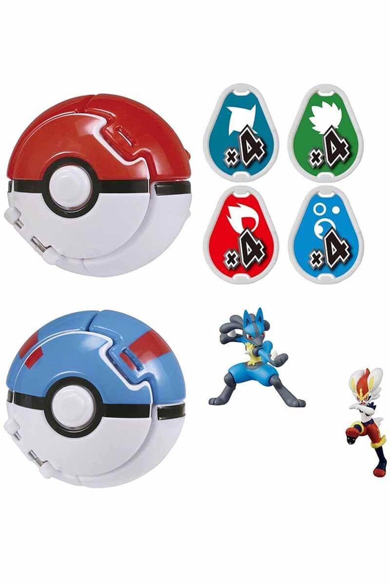 Japanska Lucario med Poke Ball & Cinderace med Great Ball