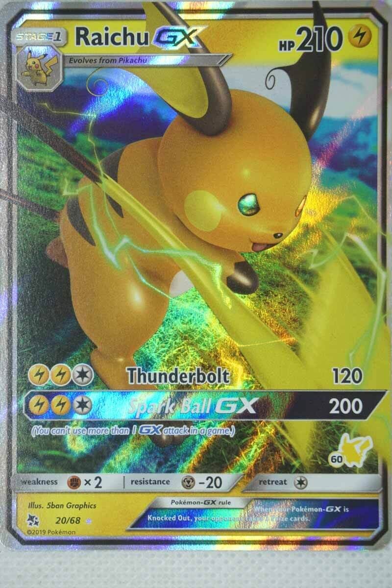 Raichu GX 20/68 med Pikachu-symbol