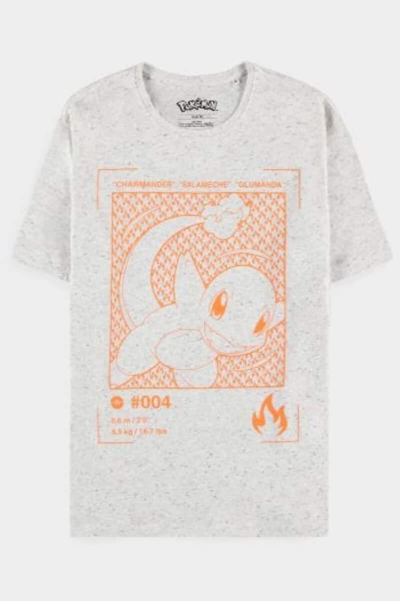 Vit T-shirt med Chamander i rött Small