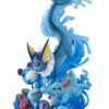 Japansk utställningsfigur med vaporeon och andra vattentyper
