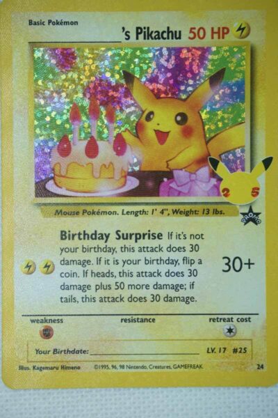 Födelsedag Pikachu 24 Holo Promo Classic Collection