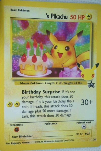 Födelsedag Pikachu 24 Holo Promo Classic Collection