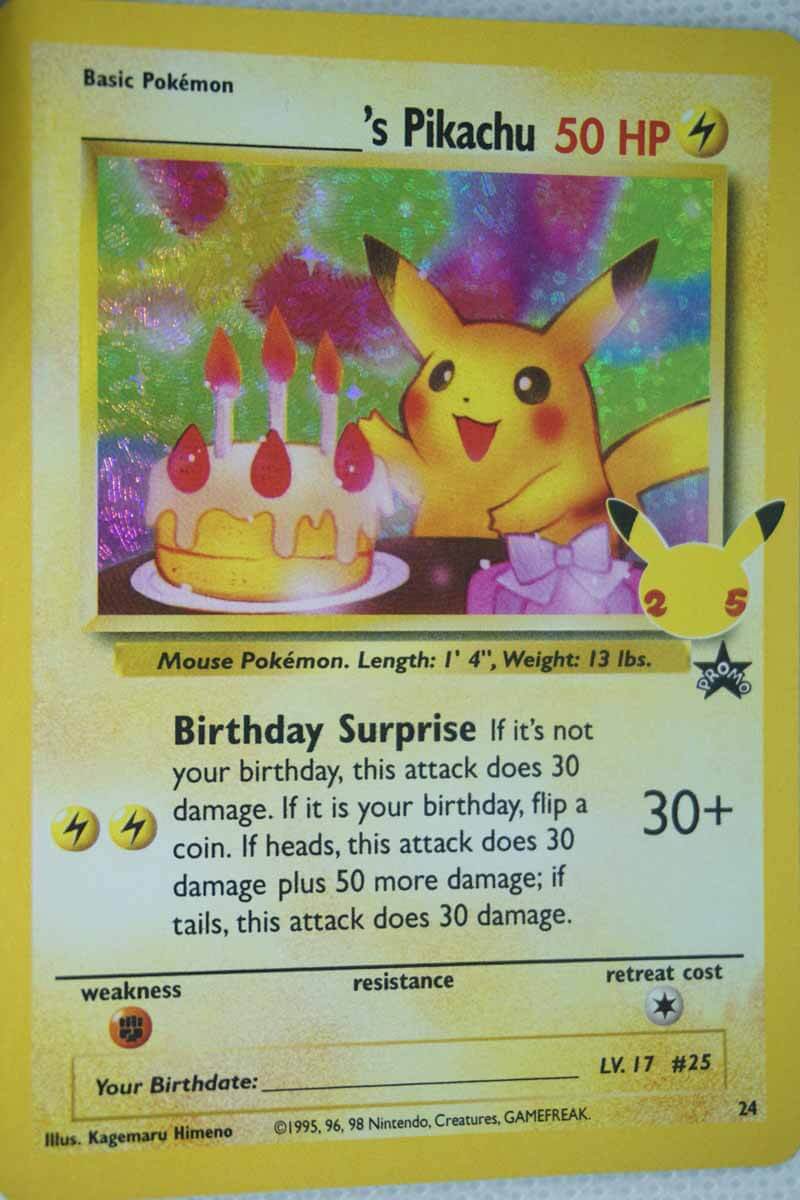 Födelsedag Pikachu 24 Holo Promo Classic Collection