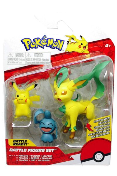 Pikachu Wynaut och Leafeon figurer