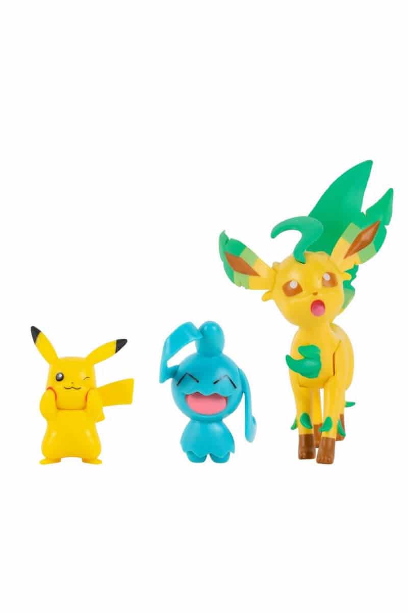 Pikachu Wynaut och Leafeon figurer