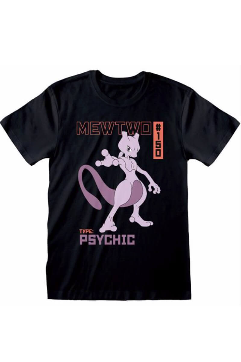 Svart T-shirt med Mewtwo Small