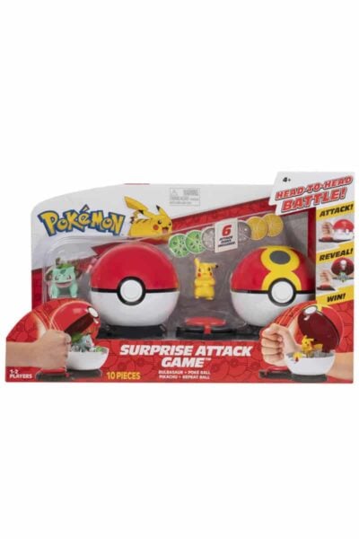 Surprise Attack Poke Ball Battle Game med Bulbasauer och Pikachu
