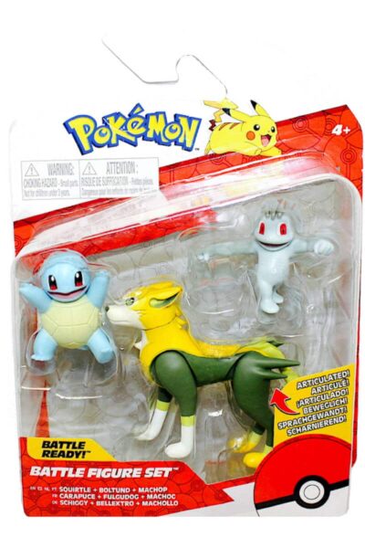 Squirtle Boltund och Machop Figurer