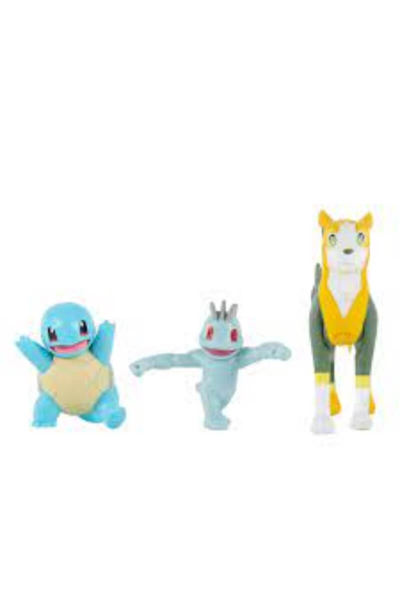 Squirtle Boltund och Machop Figurer