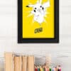 Liten inramad tavla med Pikachu