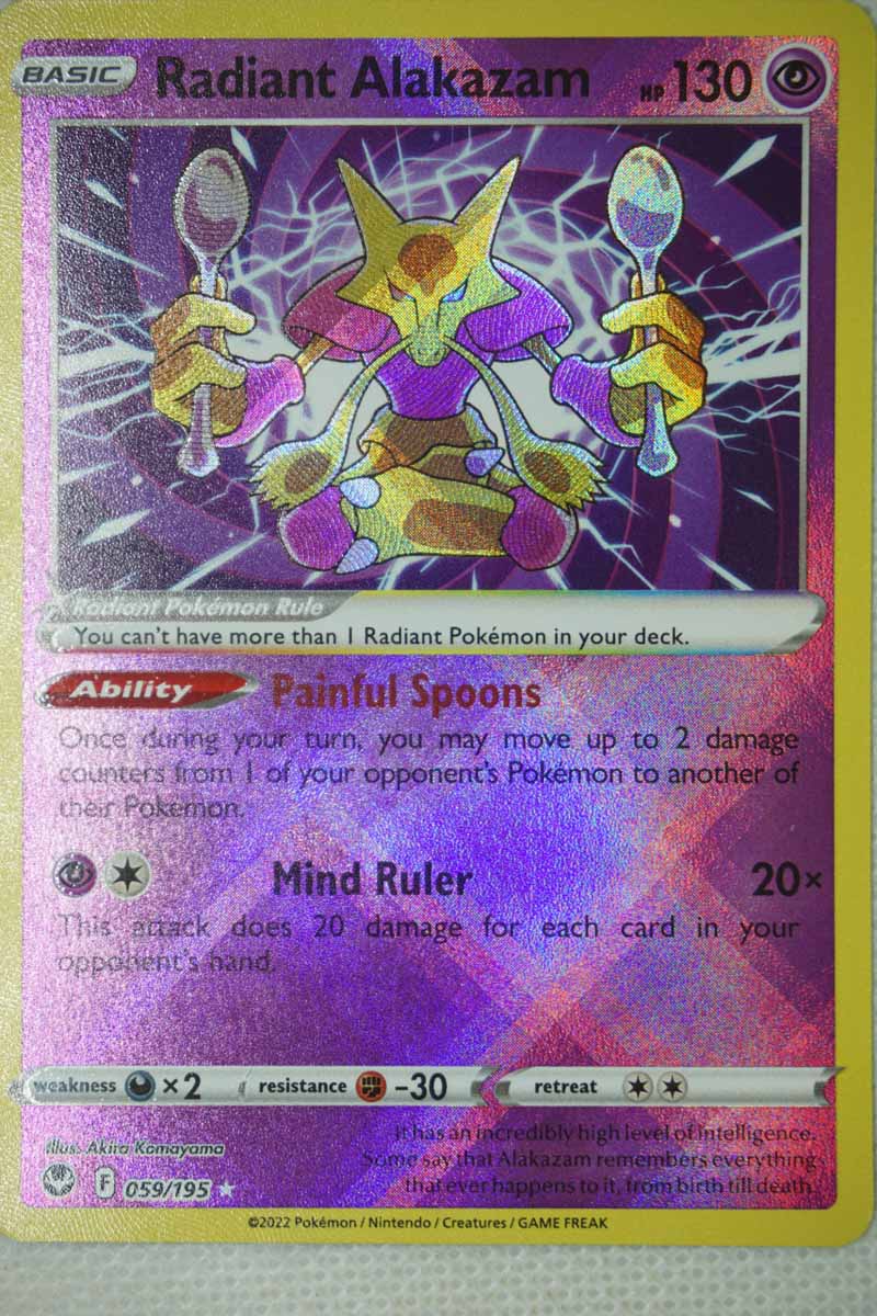 radiant alakazam pokemon card value PSA 10 #059 Silver Tempest GorillaTCG the official authentication and grading ensure this card remains a verified mainstay of your growing collection. Radiant Alakazam 59/195 Price 2026