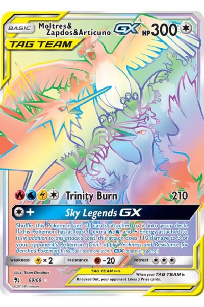 Moltres & Zapdos & Articuno GX 69/68 Hyper Rare